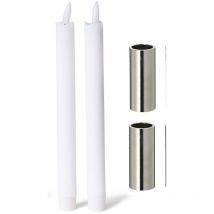 2x Novaliv Standkerzenhalter Stabkerzenhalter 2 x 7cm Silber