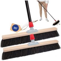 2x Novaliv Staubbesen Besenkopf mit Stiel 2x Besen mit Stiel Schwarz