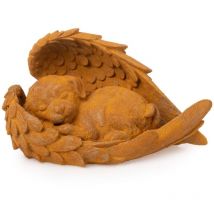 Engelfiguren Grabschmuck Hund - Rostfarben - Novaliv