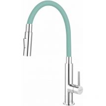 Novaservis - Ferro - Miscelatore da lavello con braccio di erogazione flessibile, 2 getti, menta/cromo 70730,0M