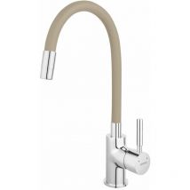 Ferro - Miscelatore da lavello con braccio di erogazione flessibile, beige/cromo 70710,0BE - Novaservis