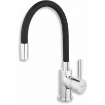 Ferro - Novaservis Miscelatore da lavello con braccio di erogazione flessibile, nero/cromo 70710,0C
