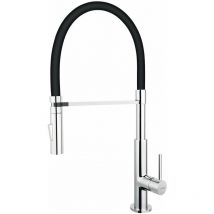 Ferro - Novaservis Spültischarmatur mit flexiblem Arm und Brause, schwarz/Chrom BLE4B