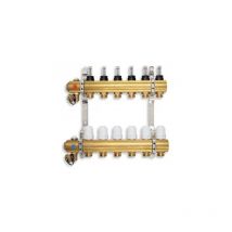 Matériel de plomberie - Collecteur avec vannes thermostatiques, rég. avec vannes de débit mécaniques, 8 circuits - Novaservis