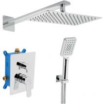 Novaservis - Metalia 54 - Brauseset mit Unterputzarmatur, mit Einbaukörper, 30x20 cm, 3 Strahlarten, Chrom SADA54051R,0