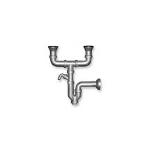 Siphons - Siphon pour évier double 49 mm sans trop-plein, plastique NSP22 - Novaservis
