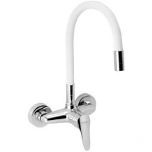 Novaservis - Titania Iris New - Robinet d'évier avec bras flexible, blanc/chrome 94480,0B