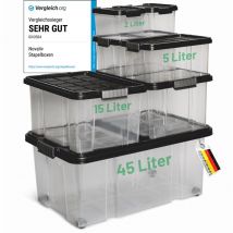 Aufbewahrungsbox Aufbewahrungsbox mit Deckel 1x45 l + 2x 15L + 2x 5L + 2x 2L - Novatool