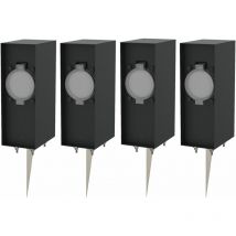 Novatool Gartensteckdose 1x Steckdosensäule 2-fach Anthrazit mit Erdspieß Steckdosenleiste, Montageplatte, Dübel und Schrauben, Erdspieß