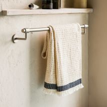 Garden Trading - Novello Brushed Nickel Bathroom Large Metal Towel Rail Bar Holder Silver Pewter
