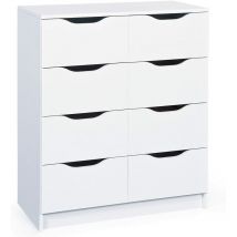 Cassettiera westphalen 8 cassetti 80x40x91H struttura in laminato verniciato bianco