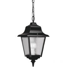 Suspension classique rob IP44 E27 42W Verre gelé Noir