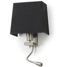 Applique lecteur tilt firenze 2X on-off E27 60W+LED smd 3W 240lm CRI80 3000K Nickel satin