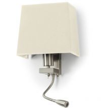 Wandleuchte Lesertilt Firenze Usb E27 60w+Led Smd 3w 240lm Cri80 3000k Satin-Nickel