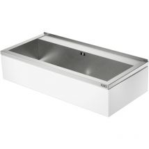 Kune NOVUM 100 weiß Edelstahl Ausgussbecken 100cm RAL 9010 pulverbeschichtet für Innen- und Außenbereich