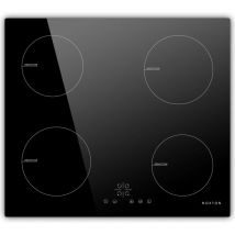 Noxton - 4 fuochi Piano cottura a induzione, 6400W Piani cottura elettrici Domino da incasso, Piano cottura in vetro 60 cm con Touchscreen,Sicurezza