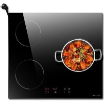Noxton - Induktionskofeld mit Stecker, 3 Platten, 3500W, Autarkes Induktionskofeld 60 cm Eibau, Kochfeld 3 Platten mit Booster, Touch-Bedienung,