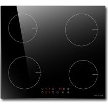 Noxton - Piano Cottura a Induzione 4 Fuochi, Piani Cottura Elettrici Domino Incasso, 60cm Piastra Induzione nero con Toccare, Sensore Sicurezza