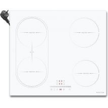 Noxton - White Induction Hob 4 Burners with Flexzone, 60 cm Built-In Induction Hob with Touch Control, Timer, Child Safety, Boost, 220V-240V, 3500W,