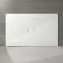NRG - 1600 x 1000mm White smc Rectangle Slate Effect Bathroom Shower Enclosure Tray