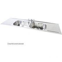 Pland Double Bowl Double Drainer 1 Tap Hole - N.s.s