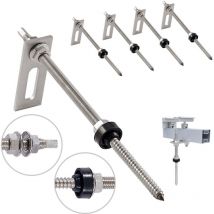 Nuasol - Acero inoxidable 4x M10 x 200 mm Tornillo doble rosca con placa adaptadora