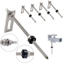 Nuasol - Acero inoxidable 4x M10 x 250mm Tornillo doble rosca con placa adaptadora