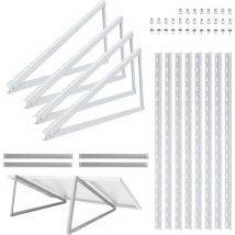 Nuasol - Halterung für Solarpanel Aufständerung bis 118 cm Flachdach pv Solarmodul 2er Set Aluminium Montagematerial