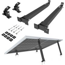 Lot de 2 supports de centrales électriques de balcon Support de panneau solaire réglable pour installations photovoltaïques Angle d'inclinaison