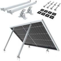 Lot de 2 supports de centrales électriques de balcon Support de panneau solaire réglable pour installations photovoltaïques Angle d'inclinaison