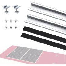 Nuasol - photovoltaic trapezoidal sheet metal roof mounting set extension mounting, bracket U-profile 20cm solar panel bracket with centre clamp &