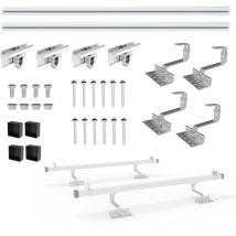 Nuasol - pv Photovoltaik 1er Montage Set Ziegeldach Befestigung Schiene Dachhaken - inkl.Solar Aluprofil ,Endkappen , 35 mm Endklammern , bis 115 cm