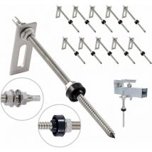 Nuasol - Stainless Steel Hanger Bolt with Adapter Plate M10 x200mm - Pack of 10