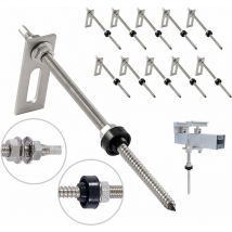 Stockschraube mit Adapterblech M10 x200mm aus Edelstahl - 10er Pack - Nuasol