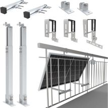 Support de balustrade de balcon pour 1 panneau solaire et un onduleur photovoltaïque carré kit angle d'inclinaison 0° & 25-45° largeur de balustrade