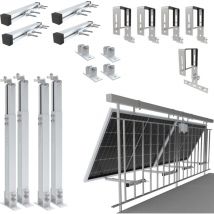Nuasol - Support de fixation pour balustrades pour 2 panneaux solaires et un onduleur photovoltaïque angulaire ensemble angle d'inclinaison 0° &