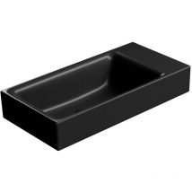 GSI - nubes lavabo en céramique 50x25cm, pas de trou de robinet, droit / gauche, noir mat
