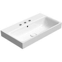 GSI - nubes lavabo en céramique 70x40cm, 3 trous de robinet, blanc ExtraGlaze