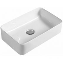 Vessel Rectangular Sit-On Countertop Basin 365mm Wide - White - Nuie