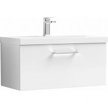 Arno Wall Hung 1-Drawer Vanity Unit with Basin-1 800mm Wide - Gloss White - Nuie