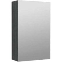 Vasari - Nuie Athena Anthracite Woodgrain 450mm Single Door Mirror Cabinet - OFF516