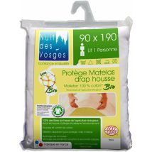 Nuit Des Vosges 201911 coprimaterasso In Mollettone, Cotone Bio Bianco, 100% Cotone, Bianco, 90x190x Cm