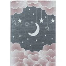 Funny - nuit etoilee - Tapis d'enfant (Rose - 160x230cm)