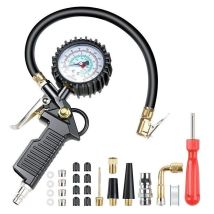 Csparkv - Numérique Manomètre Pression Pneu Jauges de Pression des Pneus Multifonctionnelle Pistolet de Gonflage Manometre avec 24 Accessoires Buses