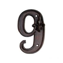 Numero 9 in ghisa appendibile muro parete casa villa via