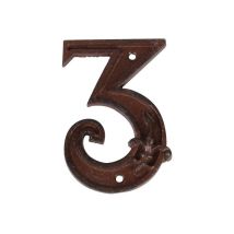 Numero 3 in ghisa appendibile muro parete casa villa via