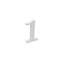 Número 1 decorativo de madera 3D flotante – 11 cm – Color blanco – Fácil de instalar