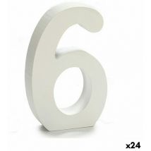 Pincello - Numéro 6 en bois blanc (2 x 16 x 14,5 cm) (24 pièces)