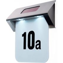 Numero Civico Illuminato led Ricarica Energia Solare Acciaio Inox Esterno Casa