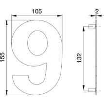 Numero civico cifra 6/9 va ma 150mm L.105mm EDI
